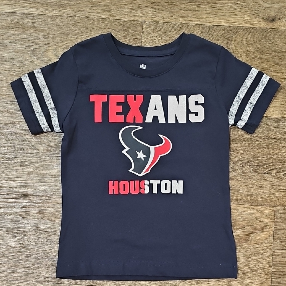 NFL Team Apparel Girls Texans Navy Graphic Tee Size S(6/6X)